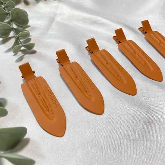 Orange Metal Hair Styling Bang Clips Set of 5 NEW - Picture 3 of 5